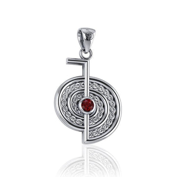 The Reiki Cho Ku Rei Sterling Silver Pendant with Gemstone TPD4923 - Jewelry